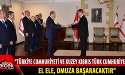 Türkiye Cumhuriyeti Lefkoşa Büyükelçisi Feyzioğlu, Cumhurbaşkanı Tatar’a güven mektubunu sundu