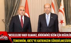 Cumhurbaşkanı Tatar, görev süresi dolan Türkiye Cumhuriyeti Lefkoşa Büyükelçisi Başçeri’yi kabul etti