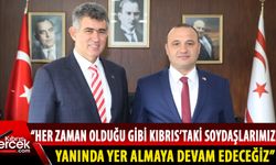 Türkiye Cumhuriyeti Lefkoşa Büyükelçisi Feyzioğlu, Maliye Bakanı Şan’ı ziyaret etti