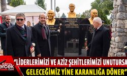 Meclis bahçesinde, Atatürk, Dr. Küçük ve Denktaş’ın büstleri törenle açıldı