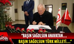 Meclis Başkanı Töre, Türkiye’nin Lefkoşa Büyükelçiliğide açılan taziye defterini imzaladı