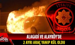 Alayköy'de 19:00'da, Alagadi bölgesinde 16.30 sıralarında iki araç yangını meydana geldi