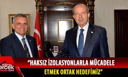 Cumhurbaşkanı Ersin Tatar, Türk Bankası Grup Yönetici Direktörü ve Genel Müdür'ünü kabul etti
