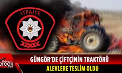 Güngör'deki Seralar Bölgesinde Traktör Yangını