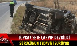 İskele - Ercan Anayolunda korkunç kaza: Araç devrildi!