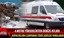 Girne'de korkunç olay: 4 metreden kayalıklara çarparak yaralandı!