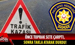 Girne-Tatlısu Anayolu'nda trafik kazası: Araç takla attı!