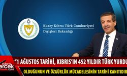 Dışişleri Bakanı Ertuğruloğlu’nun 1 Ağustos Toplumsal Direniş Bayramı mesajı...