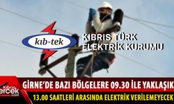 Girne'de yarın bazı bölgelere 3 buçuk saat süreyle elektrik verilemeyecek