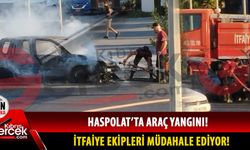 Haspolat'ta korkutan yangın: Araç kül oldu