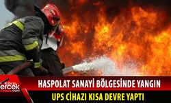 Haspolat Sanayi Bölgesinde faaliyet gösteren iş yerinde bu sabah yangın çıktı