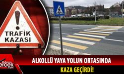 Sürücü alkollü yayaya çarptı!