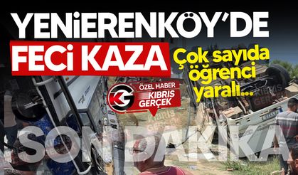 Yenierenköy'de otobüs devrildi çok sayıda öğrenci yaralı!