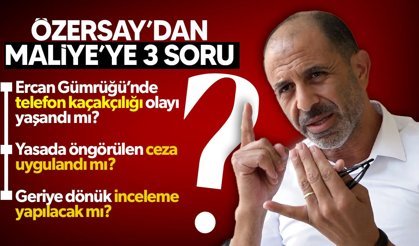Özersay’dan Maliye’ye Ercan Gümrüğü Çağrısı