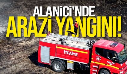 Alaniçi'nde arazi yangını: 10 dönüm arpa ve 18 rulo balya kül oldu
