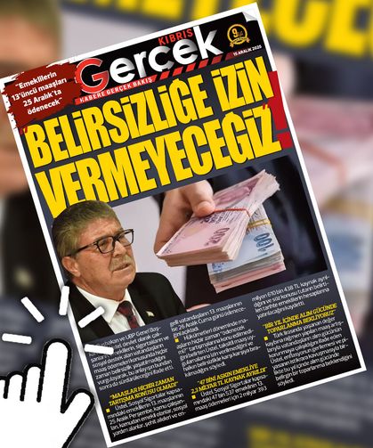 15 ARALIK 2025 KIBRIS GERÇEK MANŞET