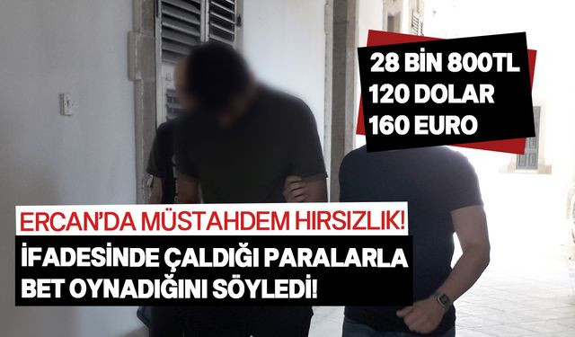 Ercan'da çalıştığı iş yerinden para çalan zanlı mahkemeye çıkarıldı!