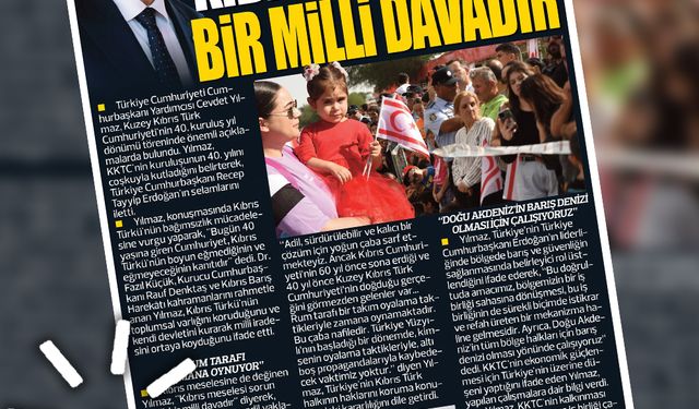 16 KASIM 2023 KIBRIS GERÇEK MANŞET
