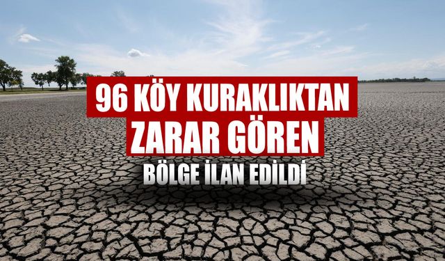 96 köy kuraklıktan zarar gören köy ve bölge ilan edildi