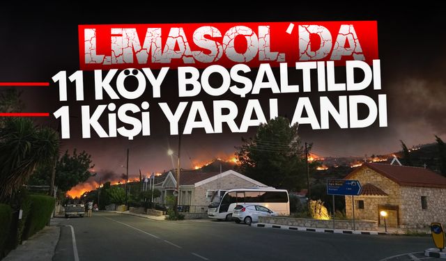 Limasol bölgesinde yangın nedeniyle toplam 11 köy boşaltıldı, bir kişi yaralandı
