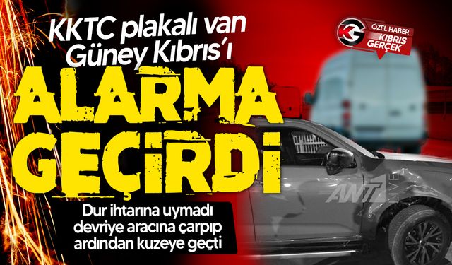 Güney Kıbrıs’ta KKTC plakalı araç Rum polis aracına çarptığı, ardından kuzeye geçtiği iddia edildi