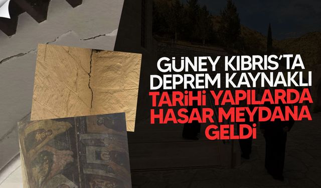 Güney Kıbrıs’ta depremler sonrası Ayios Neofytos Manastırı’nda Hasar Tespit Edildi