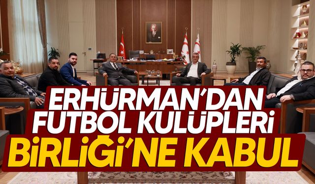 Cumhurbaşkanı Erhürman, KKTC Futbol Kulüpleri Birliği Heyetini Kabul Etti