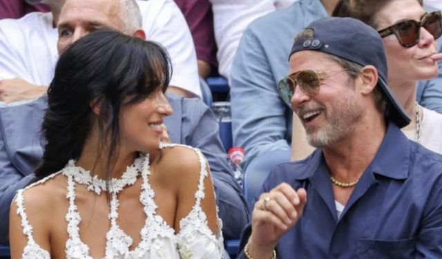 Brad Pitt ve Ines de Ramon’dan ABD Açık’ta romantik anlar