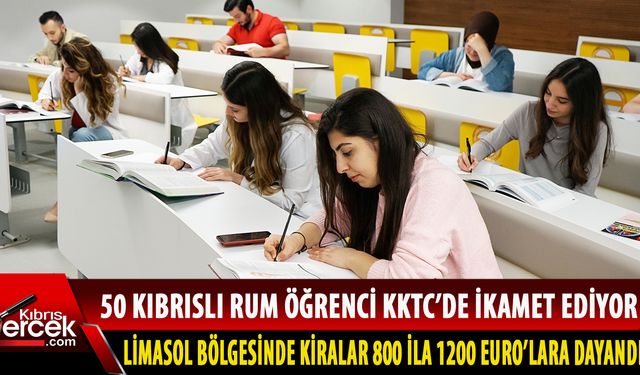 50 Kıbrıslı Rum öğrenci KKTC’de ikamet ediyor