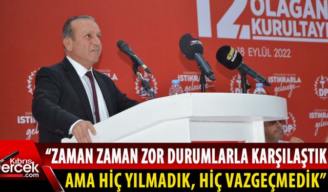 Demokrat Parti Genel Başkanı ve Başkan Adayı Fikri Ataoğlu, partisinin 12. Olağan Kurultayında konuştu