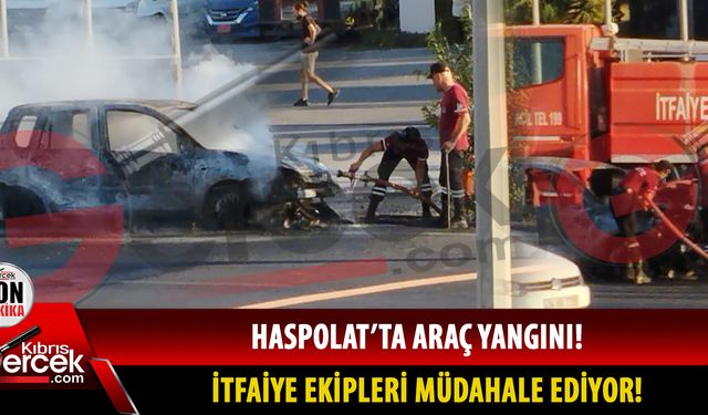 Haspolat'ta korkutan yangın: Araç kül oldu
