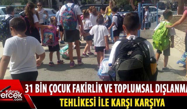 Eurostat verilerine göre AB'deki çocukların %24,7'si, Güney Kıbrıs'taki çocukların %18,1'i...