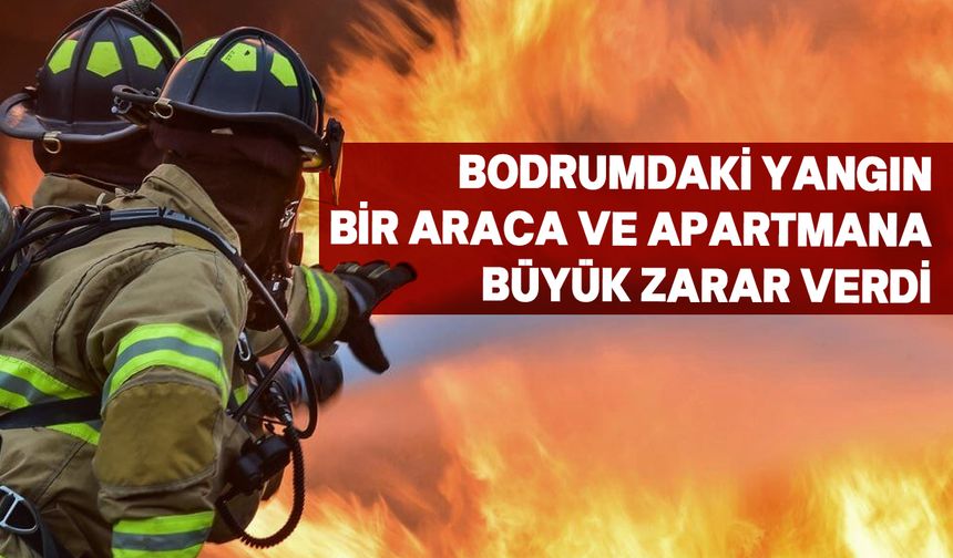 Girne'de bir apartmanın bodrum katında yangın çıktı!