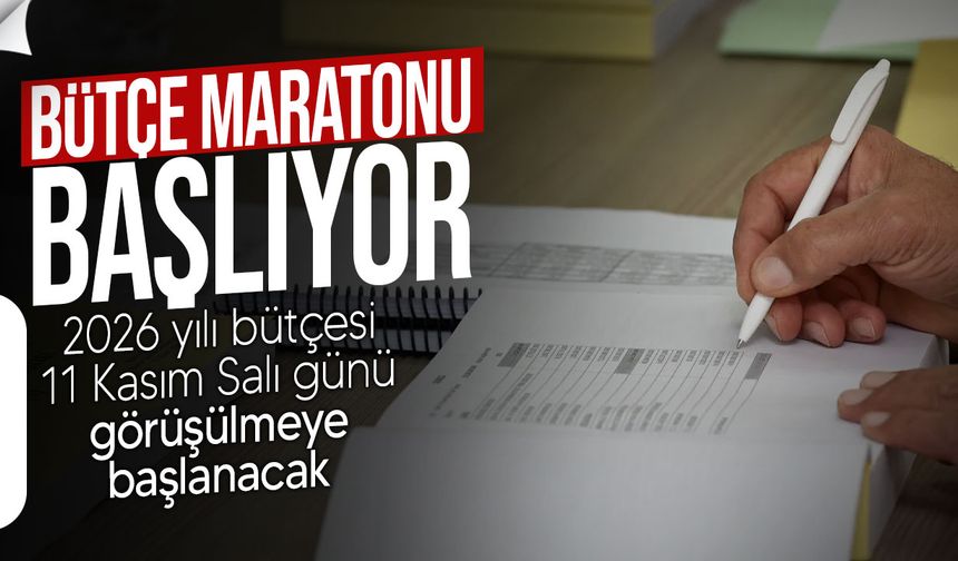 2026 yılı bütçe görüşmeleri 11 Kasım Salı günü başlıyor