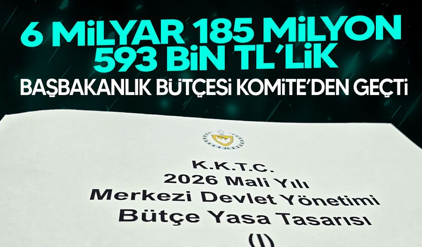 6 milyar 185 milyon 593 bin TL’lik Başbakanlık bütçesi Komite’den geçti
