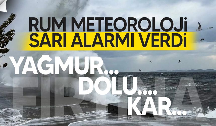 Rum Meteoroloji Dairesi’nden Fırtına ve Dolu Uyarısı: Sarı Alarm Verildi