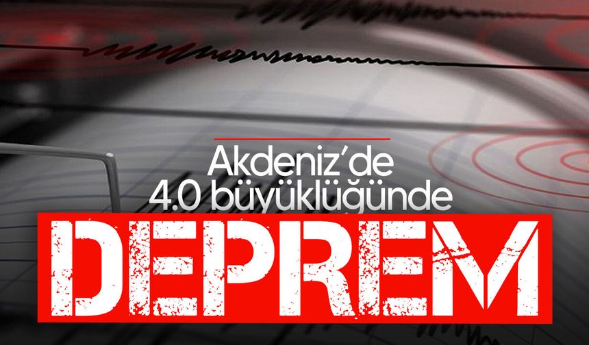Antalya Kaş Açıklarında 4 Büyüklüğünde Deprem