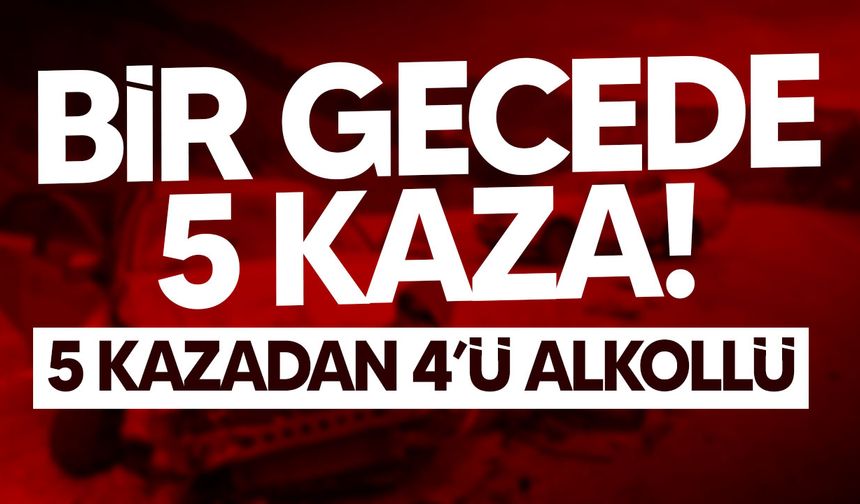 Bir Gecede 5 Trafik Kazası: Alkollü Sürücüler Tutuklandı