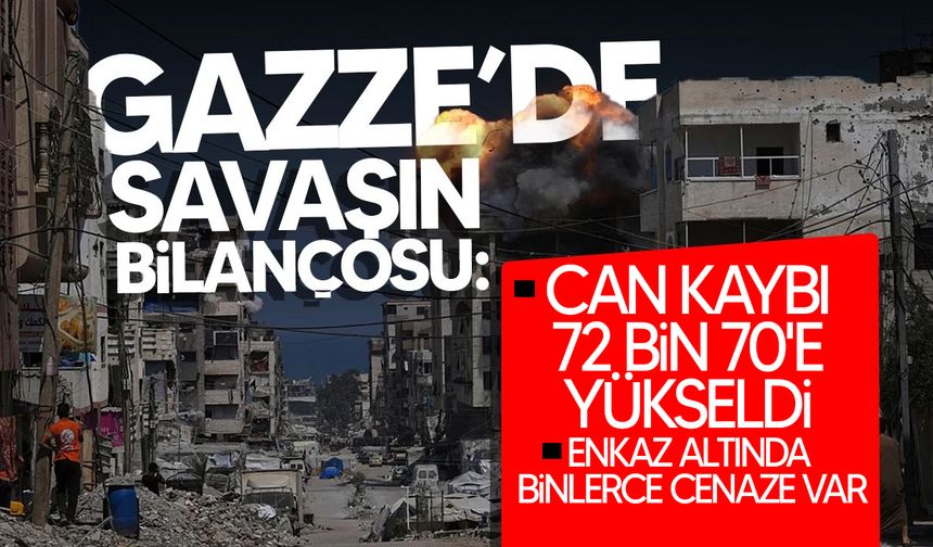Gazze'de can kaybı 72 bin 70'e yükseldi