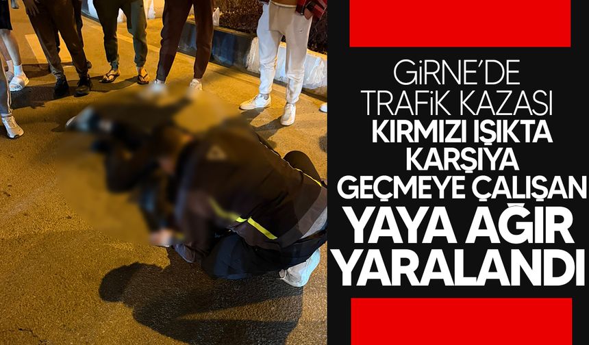 Girne'de trafik kazası: Yaya ağır  yaralandı!