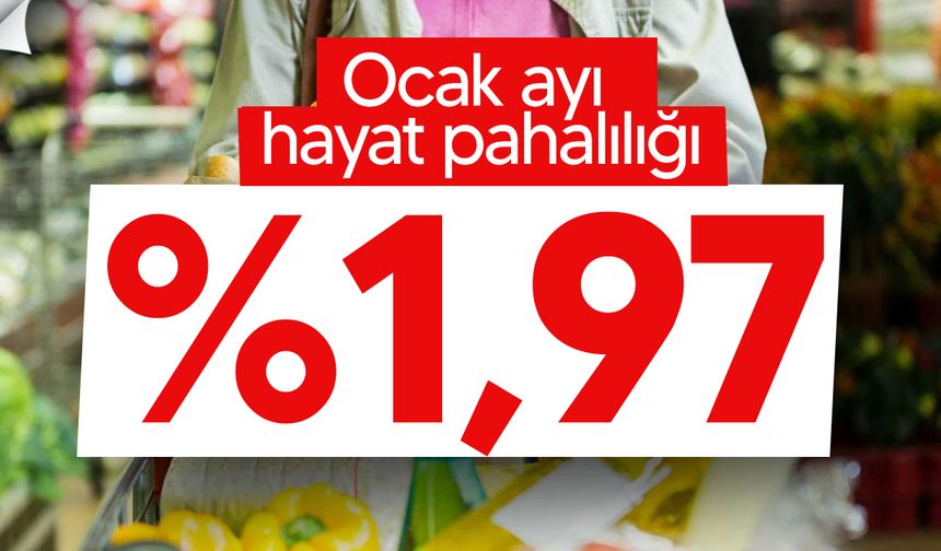 Ocak ayında hayat pahalılığı aylık yüzde 1,97 olarak açıklandı