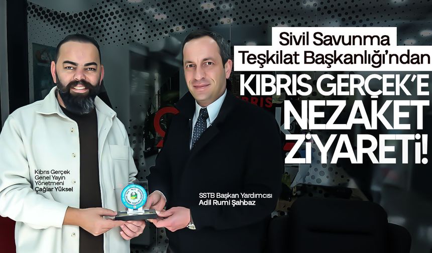 Sivil Savunma’dan Kıbrıs Gerçek’e Ziyaret: Şahbaz’dan Yüksel’e Plaket