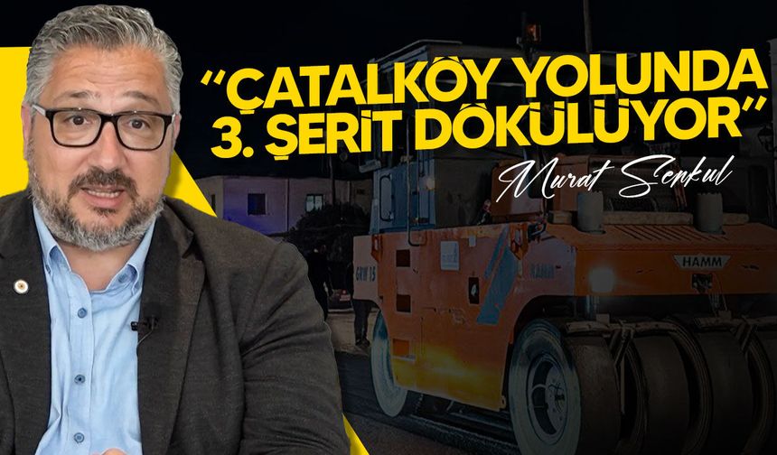 Girne Çatalköy Yolunda 3. Şerit Dökülüyor