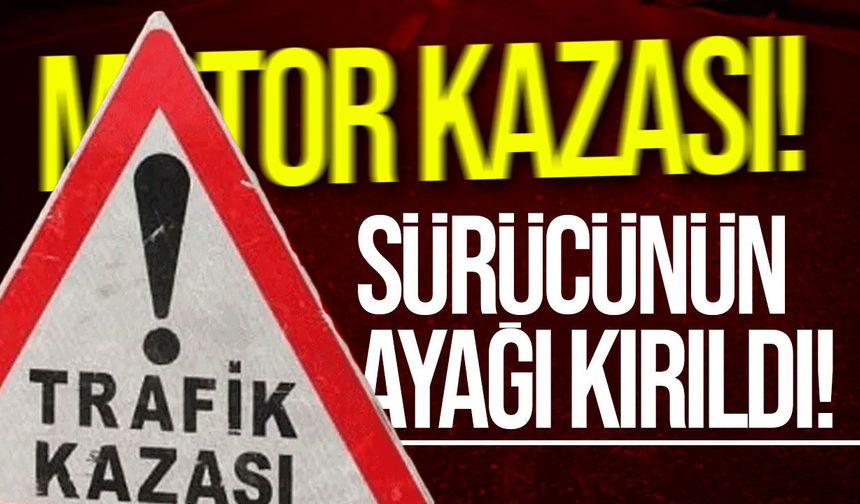 Girne’de motosiklet kazası: Sürücünün ayağı kırıldı