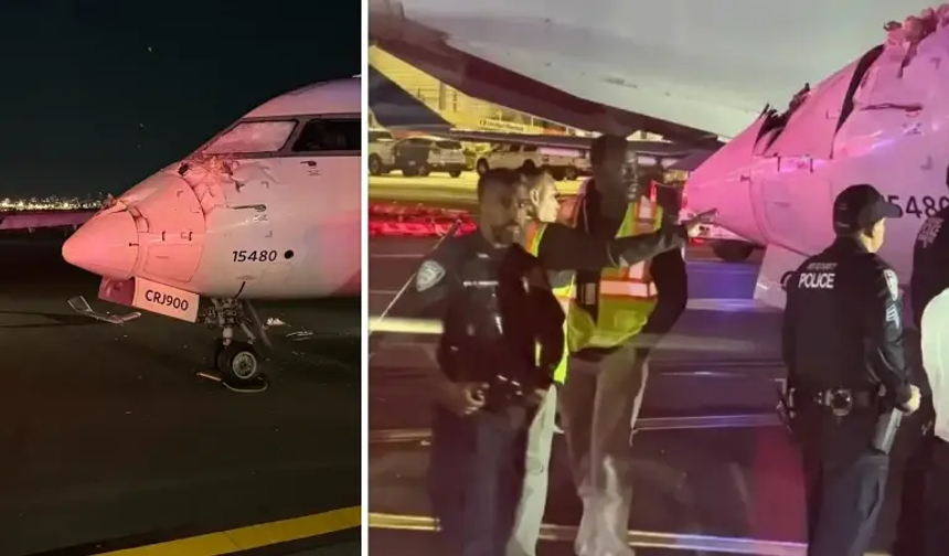 ABD’de havalimanında uçak ile itfaiye aracı çarpıştı