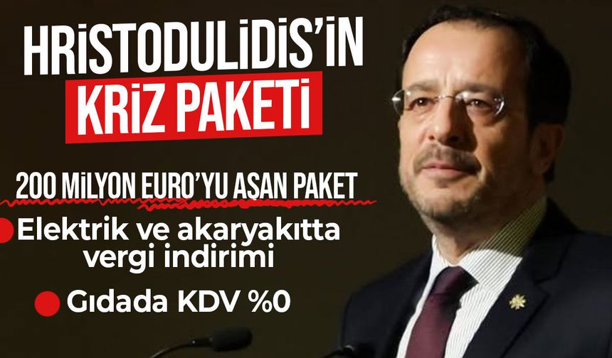 Hristodulidis’ten 200 milyon Euro’luk kriz paketi: Vergiler düşüyor, destekler artıyor