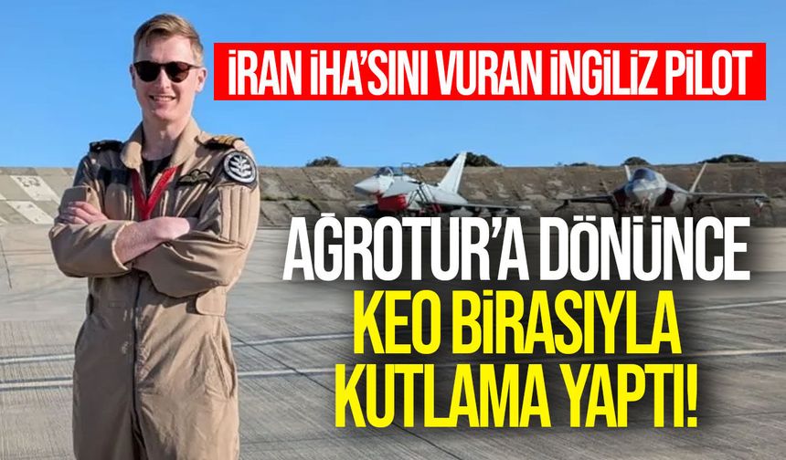 İran dronunu düşüren İngiliz pilot başarısını KEO birasıyla kutladı