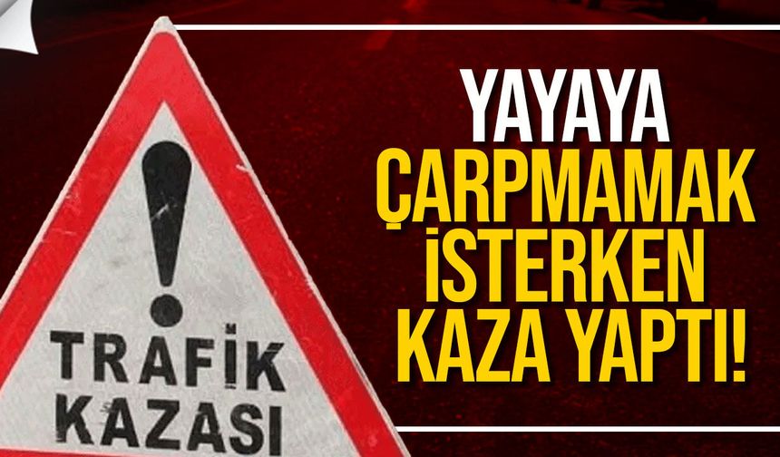 Ortaköy’de trafik kazası: Araç devrildi, iki kişi yaralandı