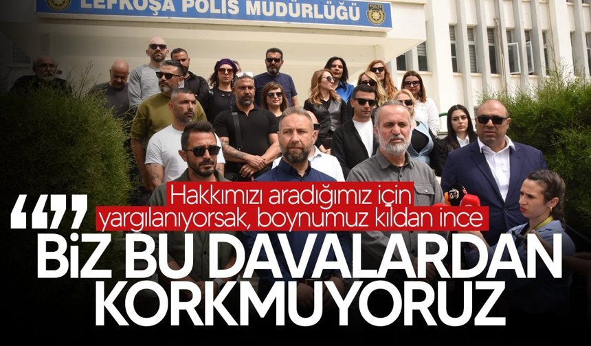 KTÖS, Lefkoşa Polis Müdürlüğü önünde açıklama yaptı