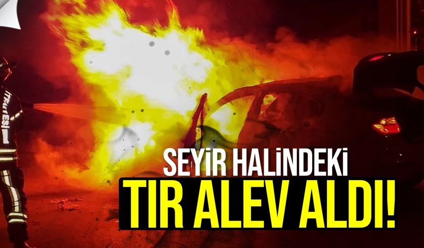 Seyir Halindeki Tır Alev Aldı: Lastik Patladı